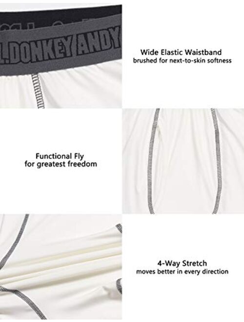 Little Donkey Andy Men's Thin Thermal Underwear Set Performance Base Layer Wicking Active Long Johns Top & Bottom with Fly