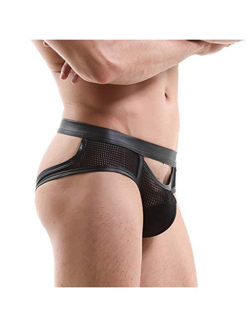 NEARTIME Men's Underwear, Hollow Out Men Underwear Boxers Bulge Pouch Men Shorts Hot