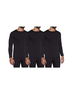 1 & 3 Pack: Men's Ultra-Soft Long Sleeve Crew Neck Thermal Shirt Fleece Lined Compression Baselayer Top Underwear