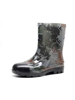 Kontai Man Knee High Rubber Rainboots Camo Waterproof Rubber Boots for Garden Man Rain Footwear Size