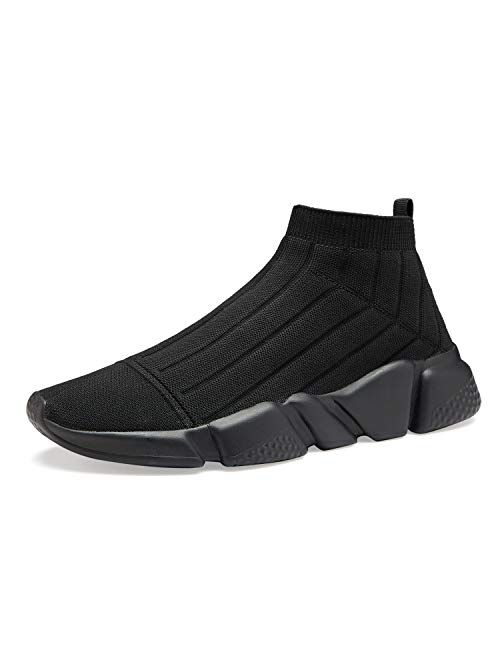Casbeam Mens Running Knit Comfortable Lightweight Breathable Casual Sports Shoes Fashion Sneakers Slip-On Walking Shoes