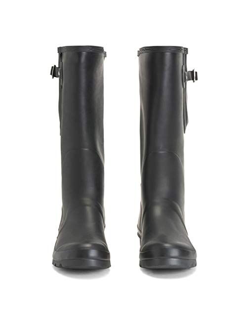 POLAR Mens Tall Adjustable Side Waterproof Rubber Wellie Wellington Rain Boots