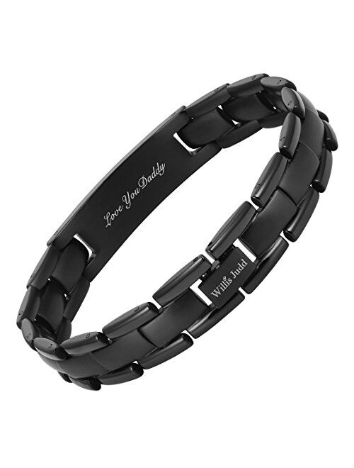 Willis Judd DAD Titanium Bracelet Engraved Love You Daddy Adjusting Tool & Gift Box Included