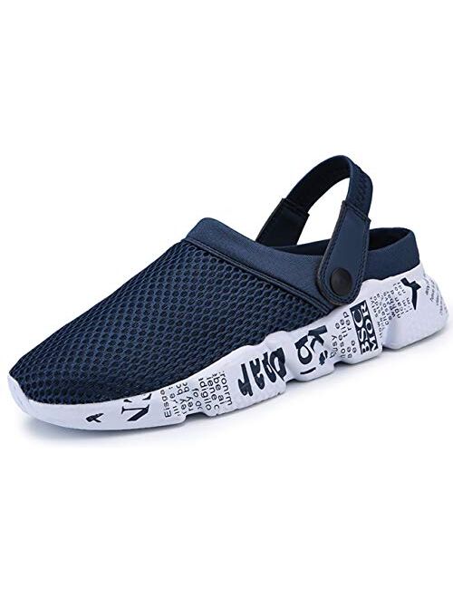 Sooneeya Mens and Womens Breathable Mesh Net Sandals Slippers Lightweight Walking Slip on Half Shoes Summer Beach Sport Sandals