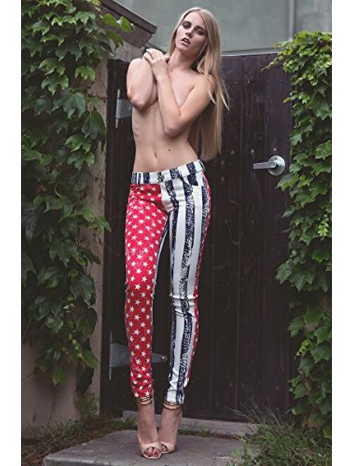 YELETE Fashion Mic Women's 5 Pocket Button and Fly Zip Pull On Jeggings