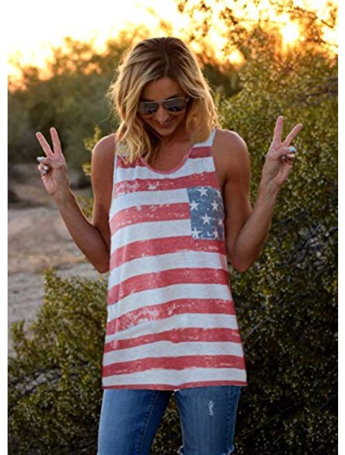 Womens American Flag Tank 4th of July T Shirts Patriotic Short Sleeve USA Tunic Summer Blouse Tops