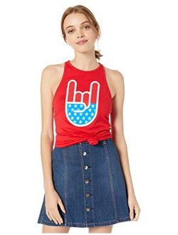 Women Loose Strappy Cold Shoulder T Shirt American Flag July 4th Patriotic Flowy T Shirt Top Blouse by Lowprofile