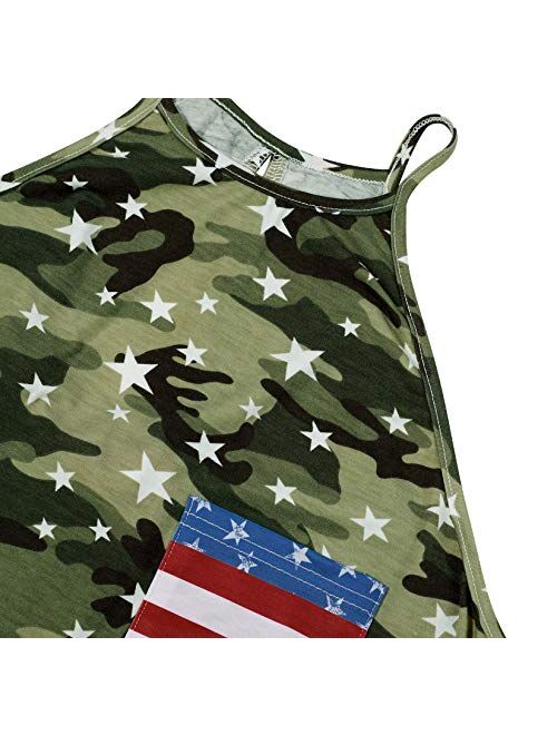 DUTUT Women Spaghetti Halter Bowknot Tanks Top Summer Sleeveless Print Racerback Tank Vest