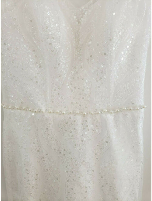 New mermaid wedding dress with sequins,V neck wedding dress size 0 made inEurope