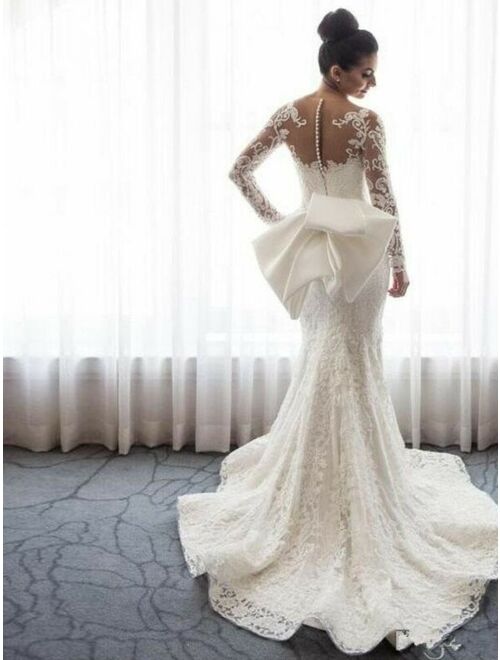 2020 Luxury Formal Mermaid Wedding Dress Delivery In About 33 Days