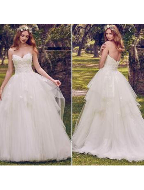 New Maggie Sottero Maura (8MW475) White Corset Gown Wedding Dress 4 6 S