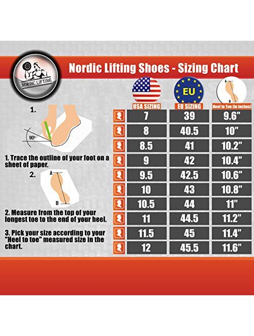 Nordic Lifting Powerlifting Shoes for Heavy Weightlifting - Men's Squat Shoe - MEGIN 1 Year Warranty