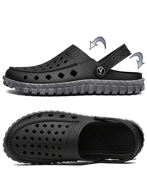 beister Mens Garden Clogs Mules Beach Shower Anti-Slip Water Shoes Breathable Sandals Slippers Outdoor 