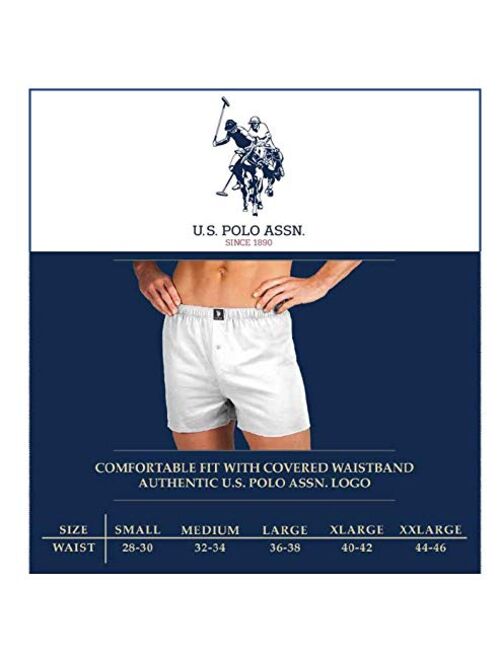 U.S. Polo Assn. Men's Woven Boxer Underwear with Functional Fly (3 Pack)
