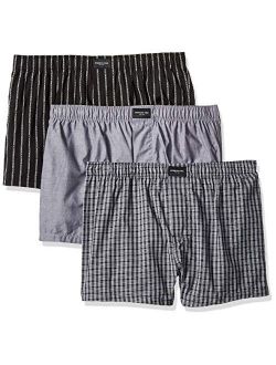 New York Men's Underwear 100% Cotton Woven Boxers, Multipack