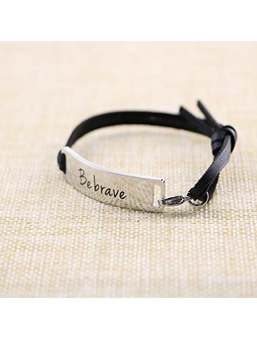 Yiyang Bracelets for Women Inspirational Stainless Steel Bar Wrap Bangle Cuff Personalized Birthday Gifts