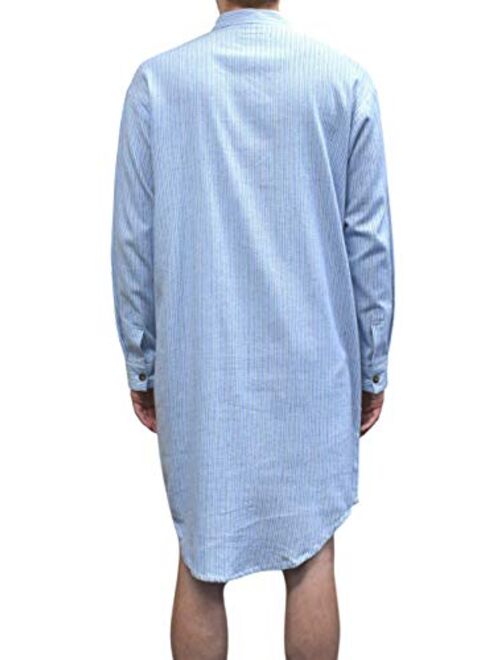 Lee Valley Men's Genuine Irish Cotton Flannel Nightshirt