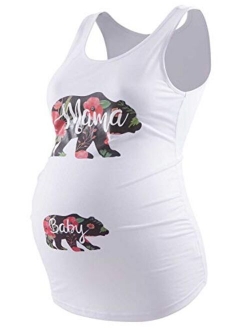 Maternity Tank Tops for Women Ruched Sleeveless Basic Tops Maternity Shirt Vest Pregnancy Tee
