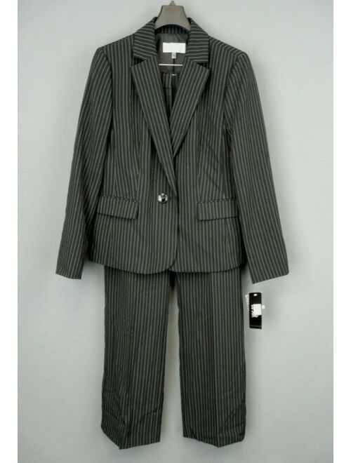 Le Suit Pinstriped One-Button Pantsuit MSRP $200 Size 12 # 6 802 NEW