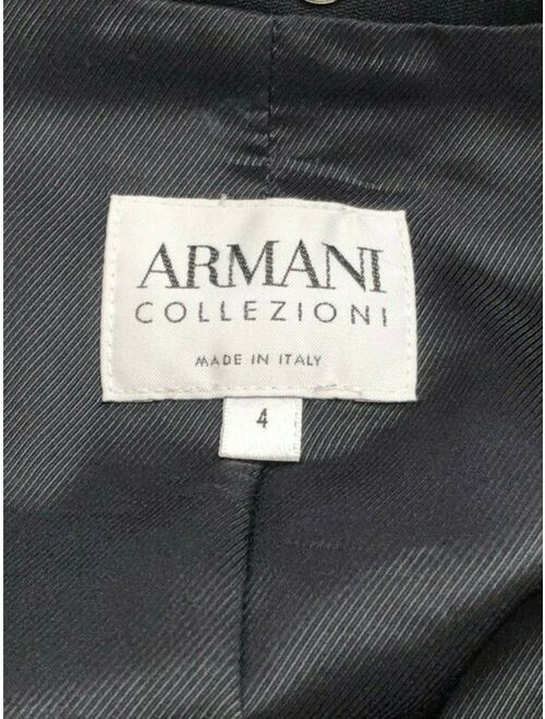 ARMANI COLLEZIONI Black Wool Ribbon Trim Jacket & Skirt Suit Set Sz US 4 $1580