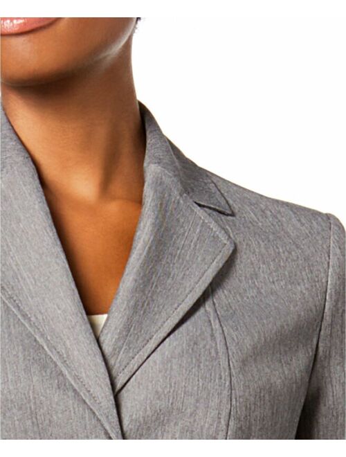 $310 Le Suit Women'S Gray Melange Three Button Blazer Trouser Pantsuit Size 10