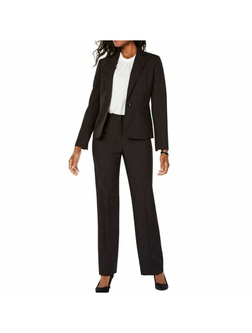 LE SUIT NEW Women's Black/red One-button Pinstripe Pantsuit Two-Piece 6 TEDO