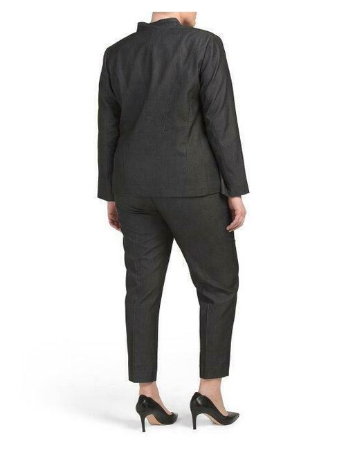 Tahari ASL TAHARI by ASL Plus Size 24W Novelty Stand Collar 2-Piece Pantsuit NWT $310