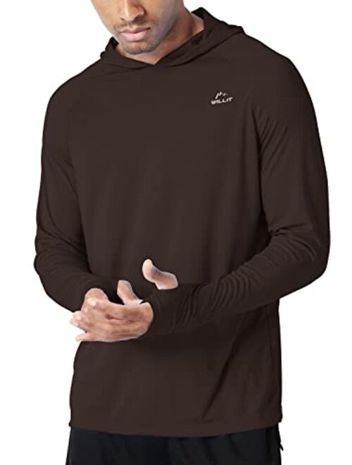 Buy Willit Men's UPF 50+ Sun Protection Hoodie Shirt Long Sleeve SPF  Performance Hiking Fishing Shirt Lightweight online