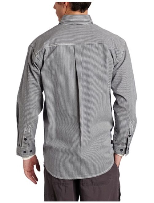 Key Industries Men's Hickory Stripe Long Sleeve Zip Front Logger Shirt