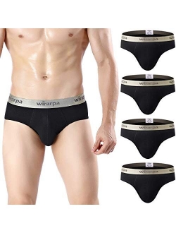 wirarpa Men's Cotton Stretch Underwear Support Briefs Wide Waistband Multipack