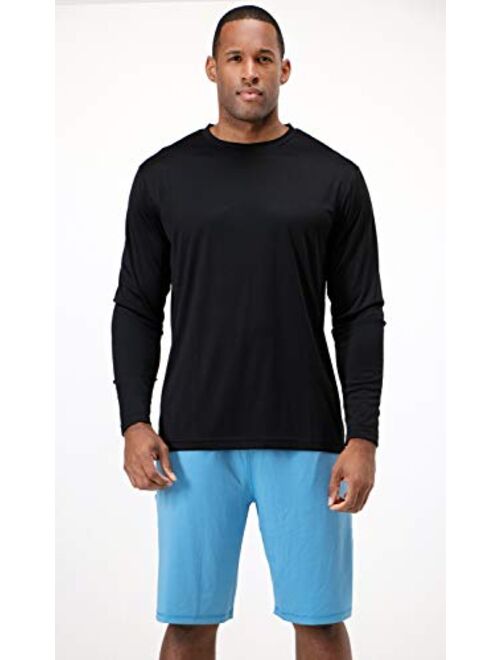DEVOPS Men's 2 Pack UV Sun Protection Outdoor Long Sleeve T-Shirts