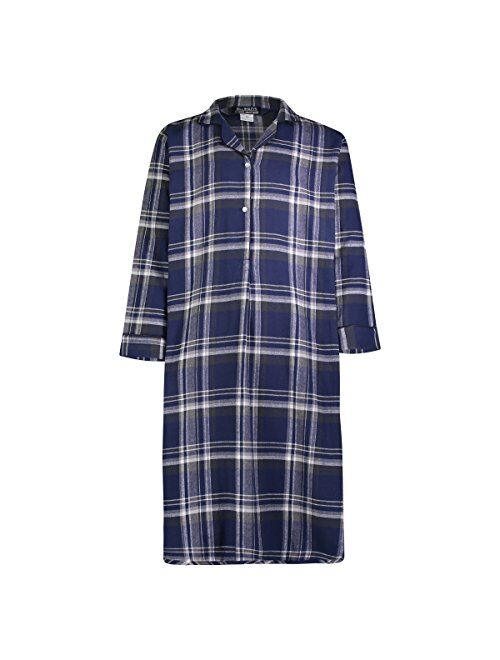 Bill Baileys Sleepwear Men's 100% Cotton Flannel Nightshirt Sleep Shirt