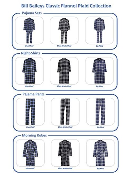 Bill Baileys Sleepwear Men's 100% Cotton Flannel Nightshirt Sleep Shirt