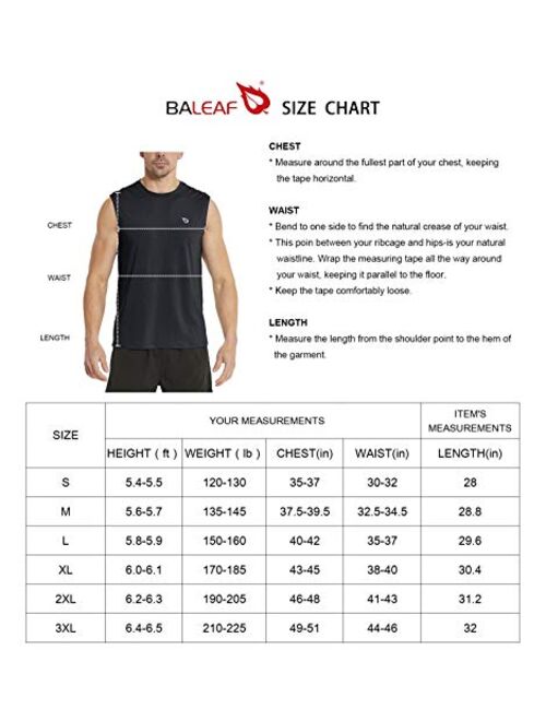 BALEAF Men's Sleeveless Shirts Muscle Performance Workout Gym Running Tech Tank Top