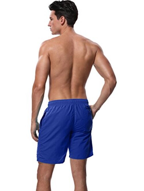 SHEKINI Men's Swim Trunks Quick Dry Slim fit Lightweight Beach Shorts with Pockets