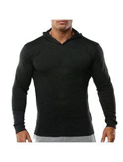 palglg Men's Bodybuilding Tapered Slim Fit Sweatshirts Active Hoodies