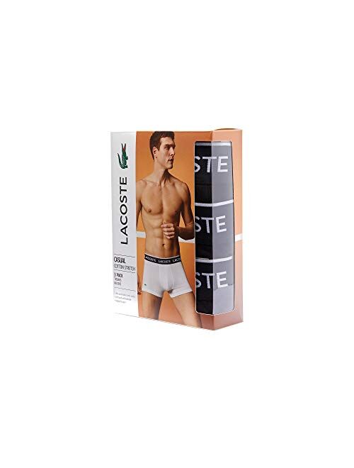 Lacoste Men's Casual Classic 3 Pack Cotton Stretch Trunks