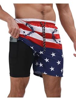 Cogild Men's Swim Trunks Quick Dry Mesh Lining Hawaii Beach Short with Pockets Bathing Suits