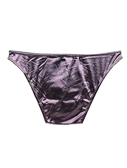 Barbra Mens Satin Bikini Briefs Panties S to 3XL Silky Sexy Mens Underwear 6 Pack