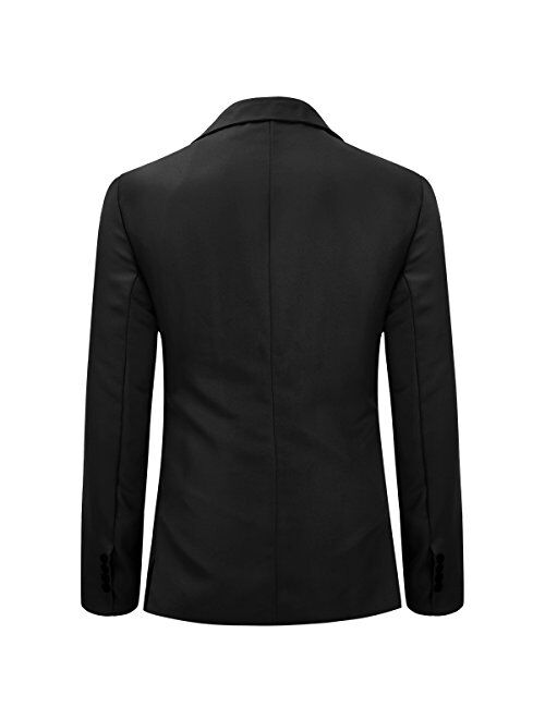 Men's Slim Fit Casual 1 Button Notched Lapel Blazer Jacket