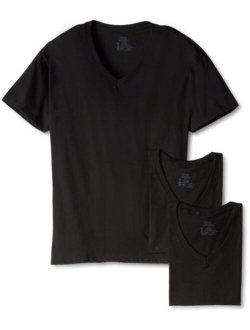 Ultimate Men's Cotton Solid Short Sleeve 3-Pack V-Neck Tee