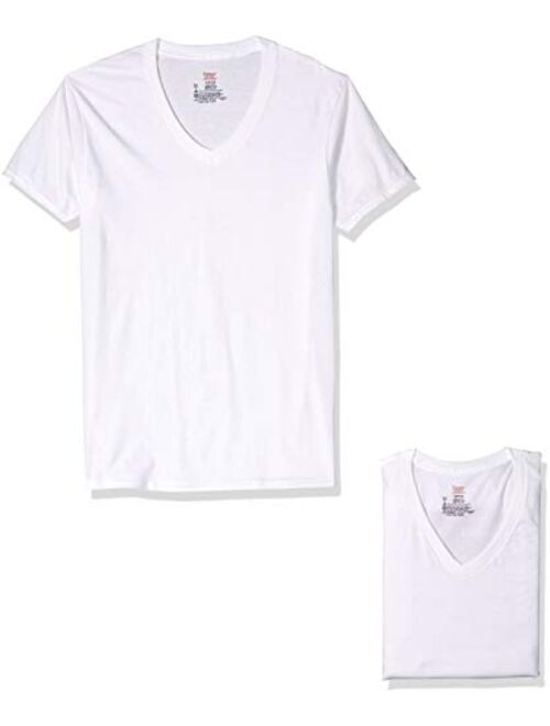 Hanes Ultimate Men's Cotton Solid Short Sleeve 3-Pack V-Neck Tee