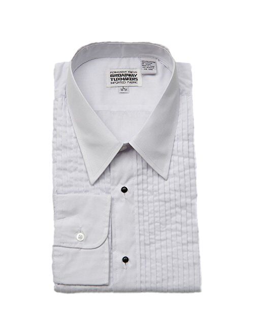 New Era Factory Outlet Men's Laydown Collar White Tuxedo Shirt