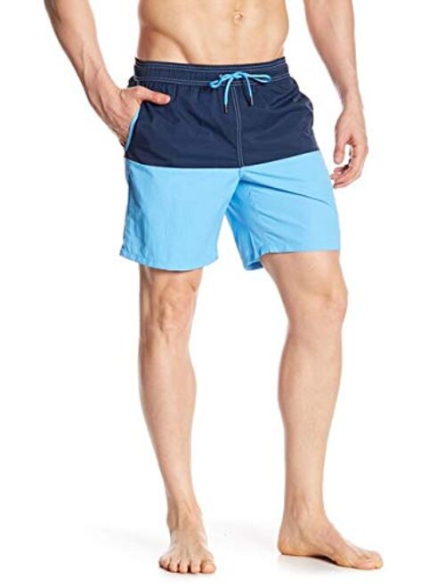 Mr. Swim Men's Swim Trunks with Mesh Lining - Quick Dry Bathing Suit with Pockets - 7.5 Inch Inseam