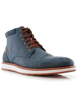 Ferro Aldo Birt MFA506027 Mens Memory Foam Casual Mid-Top Sneaker Desert Vegan Leather Chukka Boots