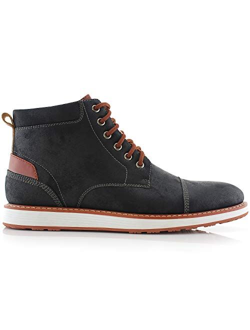 Ferro Aldo Birt MFA506027 Mens Memory Foam Casual Mid-Top Sneaker Desert Vegan Leather Chukka Boots