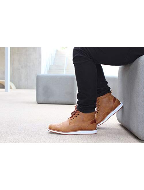 Ferro Aldo Birt MFA506027 Mens Memory Foam Casual Mid-Top Sneaker Desert Vegan Leather Chukka Boots