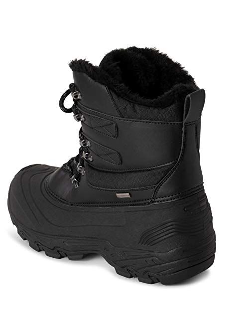 Polar Mens Waterproof Outsole Deep Tread Fully Faux Fur Lined Winter Durable Snow Boots