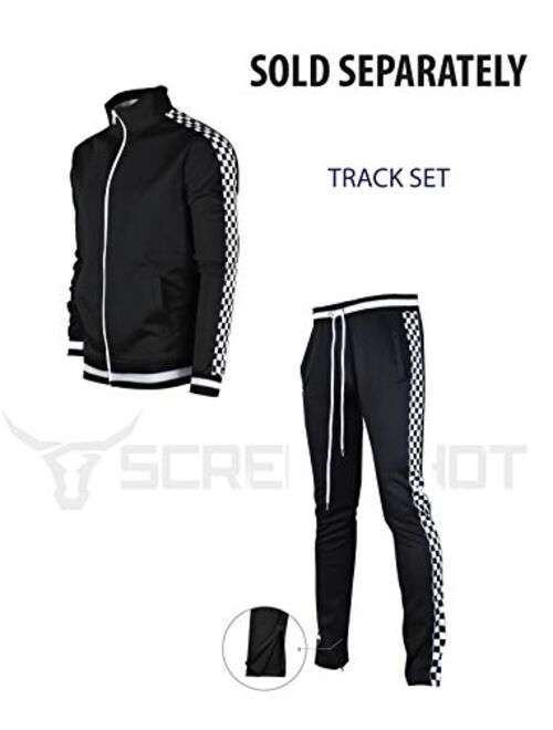 Screenshotbrand Mens Hip Hop Premium Slim Fit Track Pants - Athletic Jogger Bottom with Side Taping