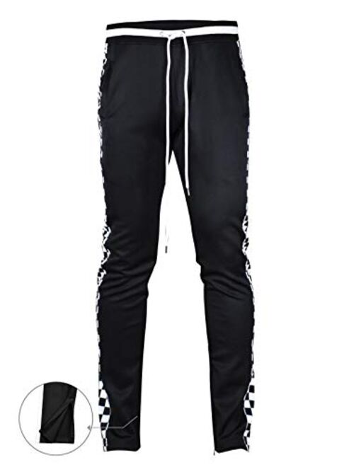 Screenshotbrand Mens Hip Hop Premium Slim Fit Track Pants - Athletic Jogger Bottom with Side Taping